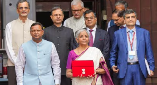 Finance Minister Nirmala Sitharaman presenting the Union Budget 2024 in Parliament