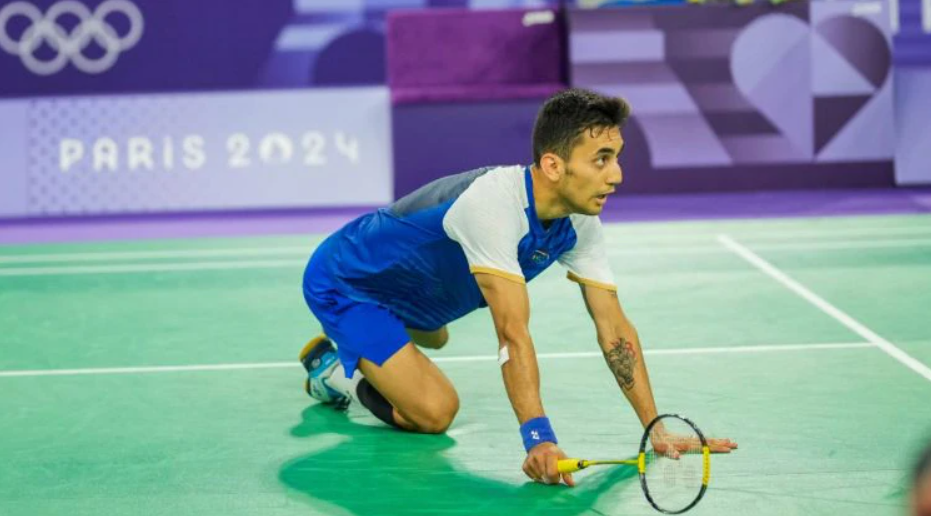 Lakshya Sen during his bronze medal match at the Paris 2024 Olympics