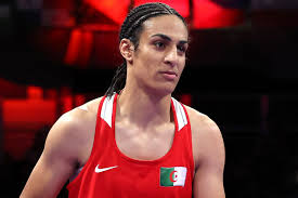 Algerian boxer Imane Khelif in the ring during the 2024 Paris Olympics.