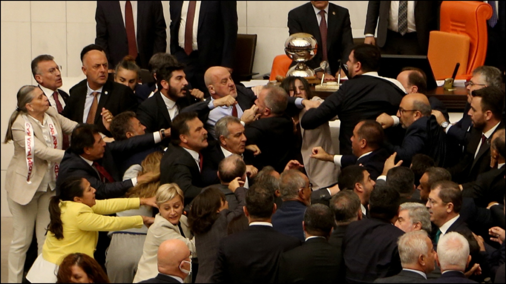 Turkish Parliament Fight