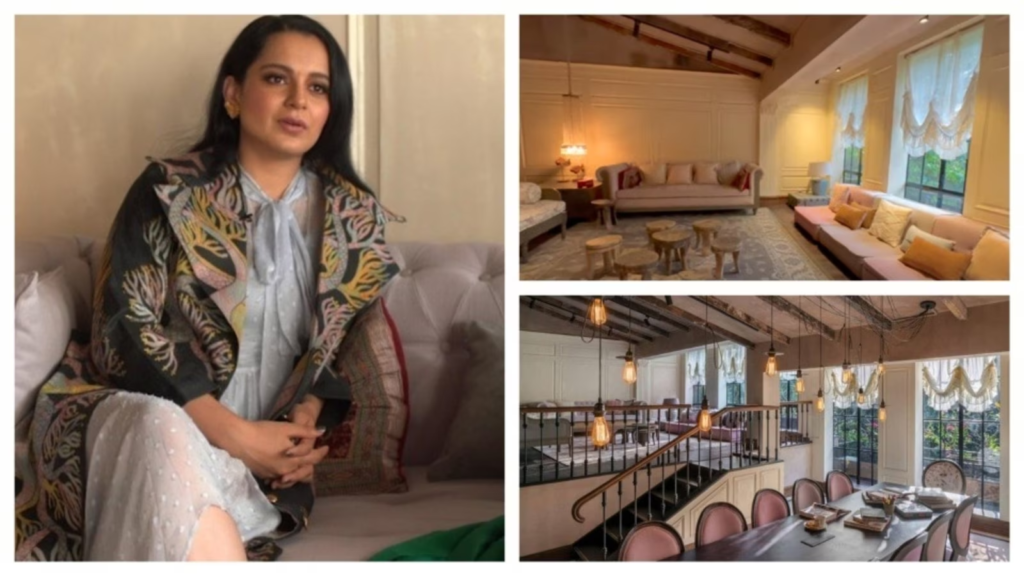 Interior of Kangana Ranaut's Mumbai bungalow featuring European decor