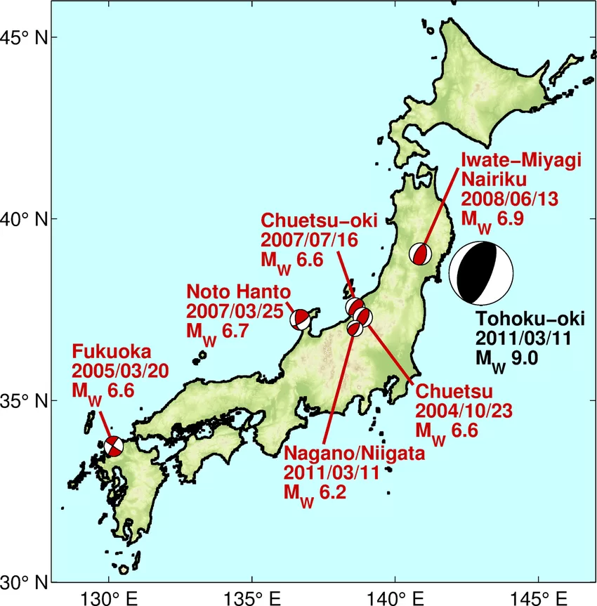 Japan Earthquake Risk Zones